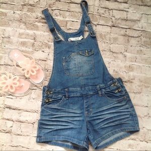 Chiqle blue denim shorts overall shorts ,size S .